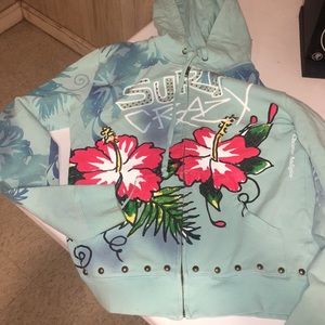 Ed hardy zip up sweater